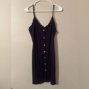 Navy Blue Button-Down Dress